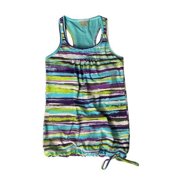 Athleta Airbrush Tinker Bra Tank Top XXS Blue Green Activewear Workout - Picture 1 of 5
